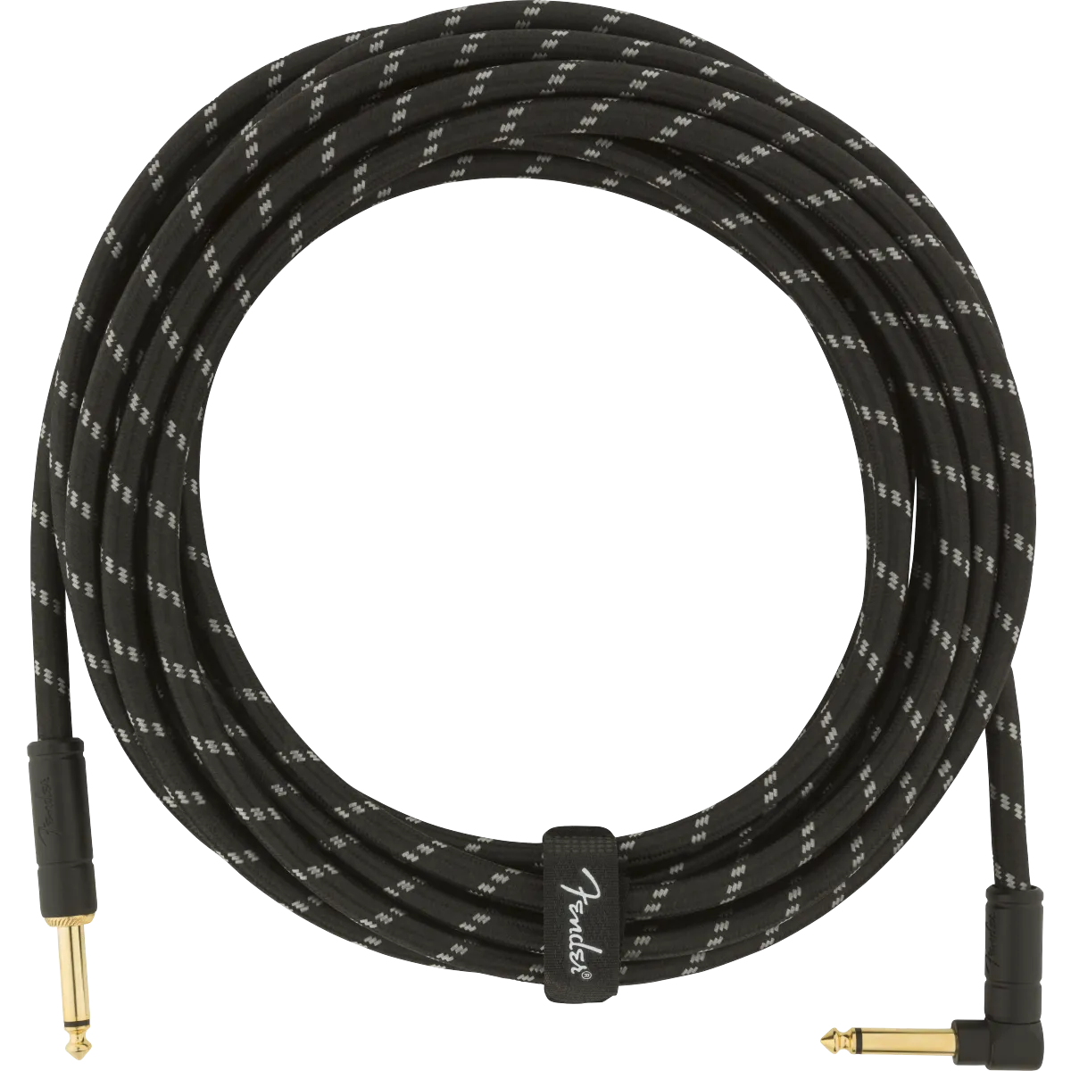 Fender 099-0820-077 Deluxe 25' Angled Instrument Cable - Black Tweed