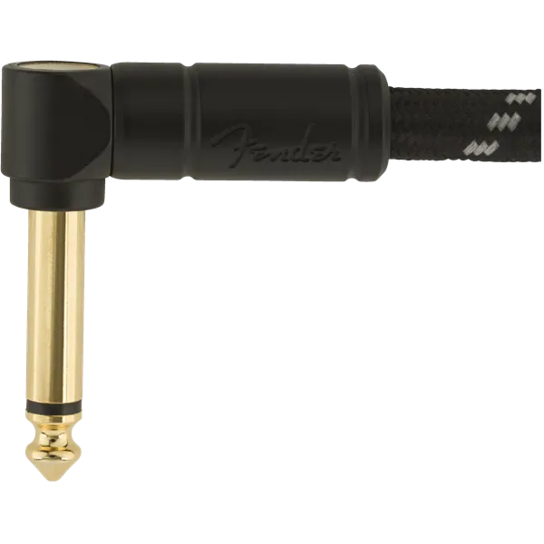 Fender 099-0820-079 Deluxe 18.6' Angled Instrument Cable - Black Tweed