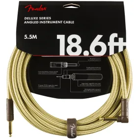 Fender 099-0820-082 Deluxe 18.6' Angled Instrument Cable - Tweed