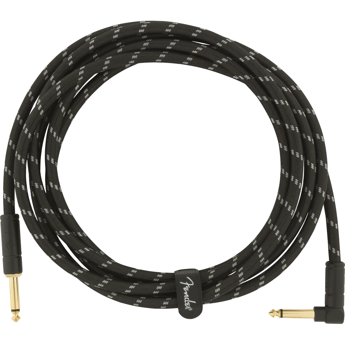 Fender 099-0820-090 Deluxe Black Tweed 10' Angled Instrument Cable (Loc:4J)