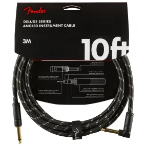 Fender 099-0820-090 Deluxe Black Tweed 10' Angled Instrument Cable (Loc:4J)