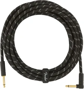 Fender Deluxe 18.6' Straight/Angled Instrument Cable Black Tweed
