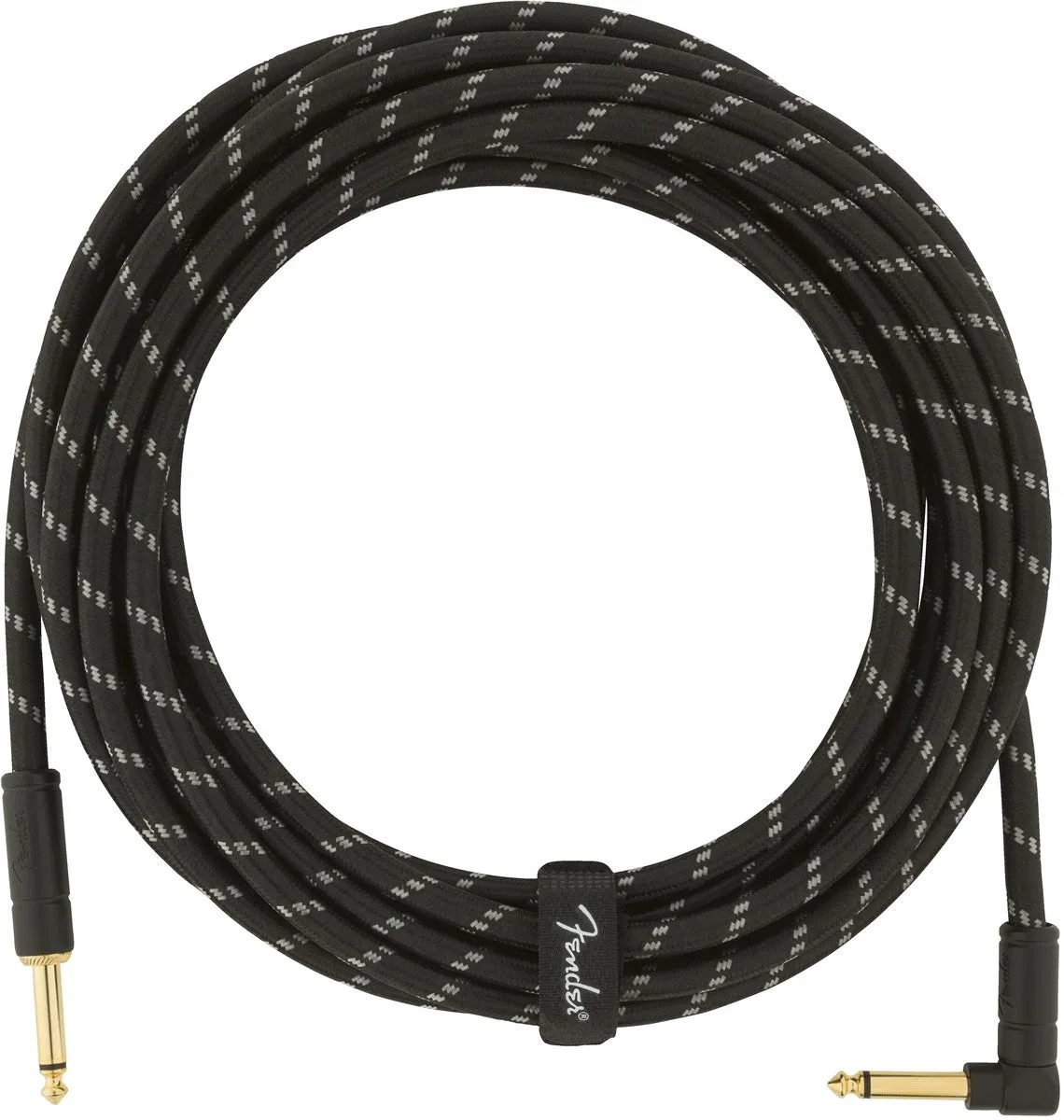 Fender Deluxe 18.6' Straight/Angled Instrument Cable Black Tweed