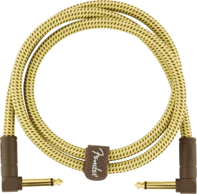 Fender DELUXE Series Angle/Angle Instrument Cable (Tweed) - 3'