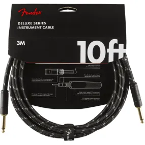 Fender Deluxe Series Black Tweed Guitar Cable - 10foot (3 meters) - Straight