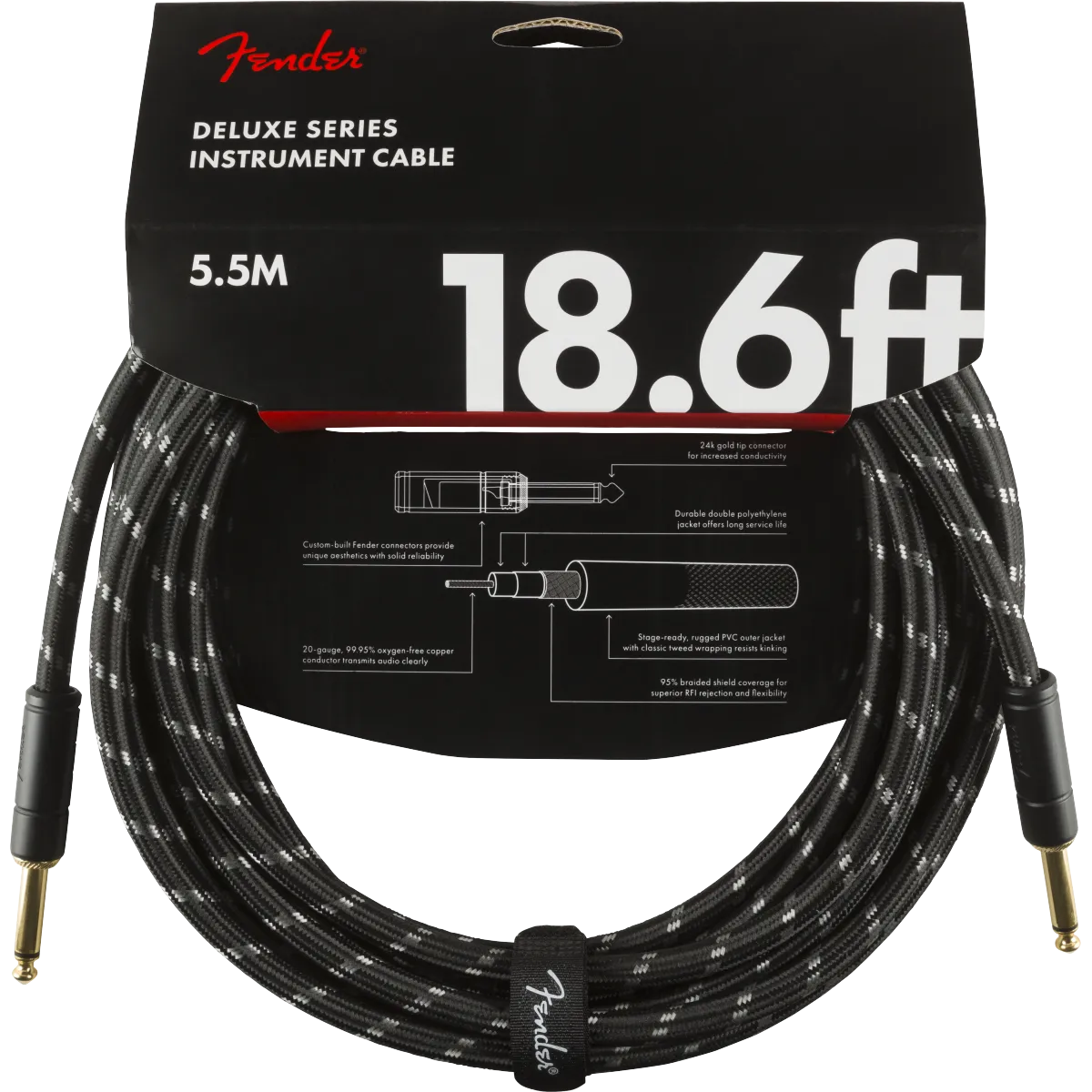 Fender Deluxe Series Black Tweed Guitar Cables