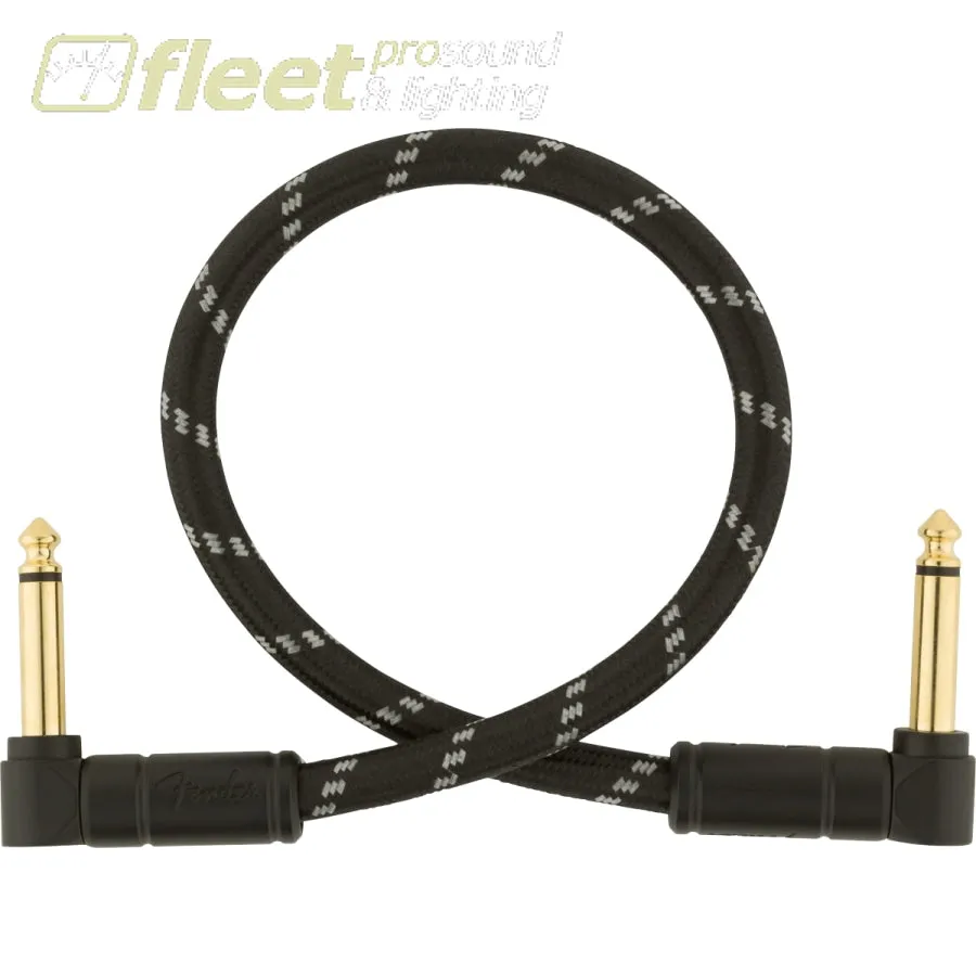 Fender Deluxe Series Instrument Cable, Angle/Angle, 1', Black Tweed (0990820095)