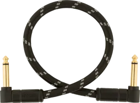 Fender Deluxe Series Instrument Cable, Angle/Angle, 1', Black Tweed