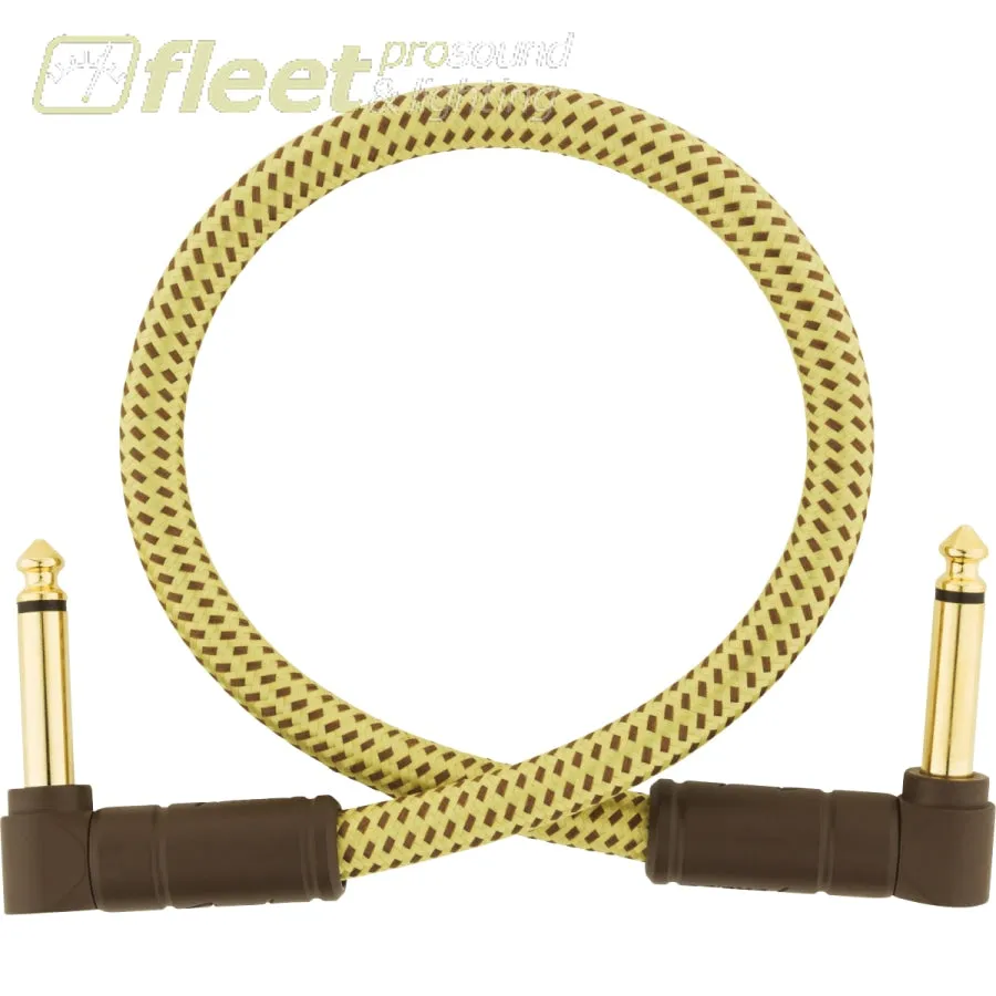 Fender Deluxe Series Instrument Cable, Angle/Angle, 1', Tweed (0990820097)