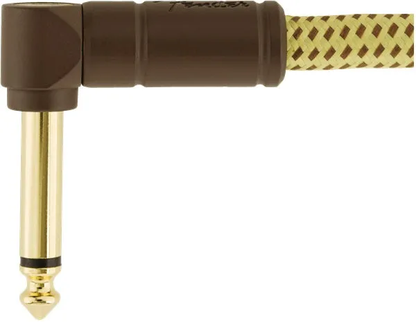 Fender Deluxe Series Instrument Cable, Straight/Angle, 10' - Tweed