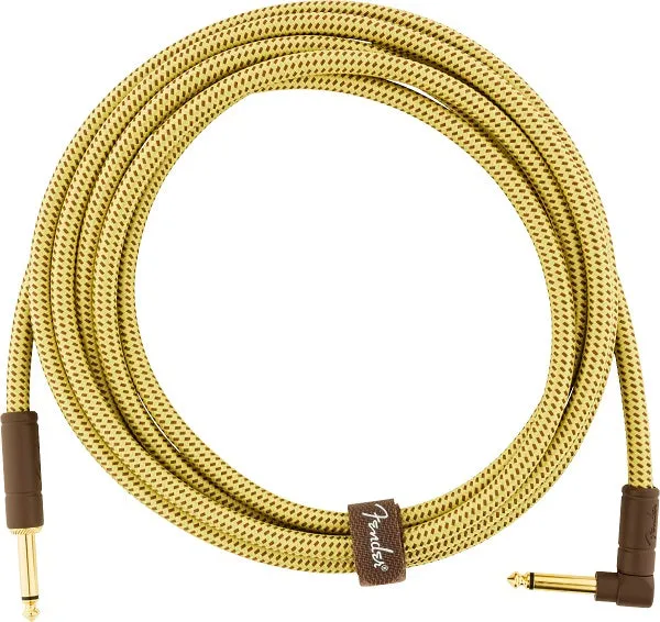 Fender Deluxe Series Instrument Cable, Straight/Angle, 10' - Tweed