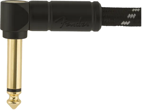 Fender Deluxe Series Instrument Cable, Straight/Angle, 15' Black Tweed