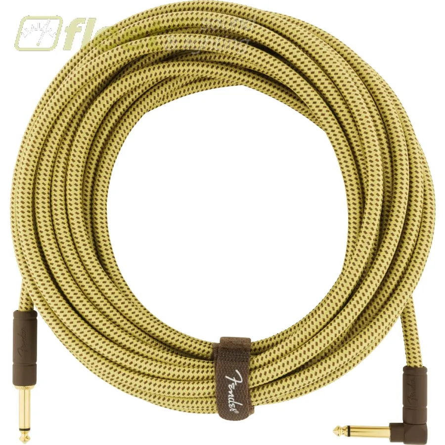 Fender Deluxe Series Instrument Cable, Straight/Angle, 25', Tweed (0990820078)