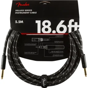 Fender Deluxe Series Instrument Cable, Straight/Straight, 18.6', Black Tweed
