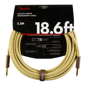 Fender Deluxe Series Instrument Cable, Straight/Straight, 18.6', Tweed