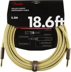 Fender Deluxe Series Instrument Cable, Straight/Straight, 18.6', Tweed