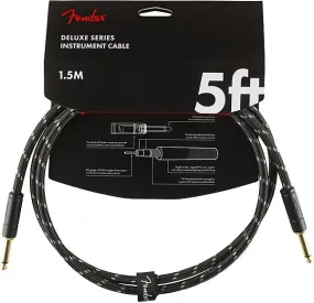Fender Deluxe Series Instruments Cable, Straight/Straight, 5', Black Tweed