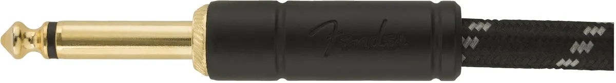Fender Deluxe Series Straight - Right Angle Instrument Cable 10ft - Black Tweed