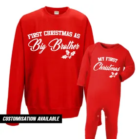 First Christmas As Brother Sweatshirt & Romper (MRK X)