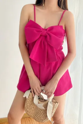 Fuchsia Bow Romper