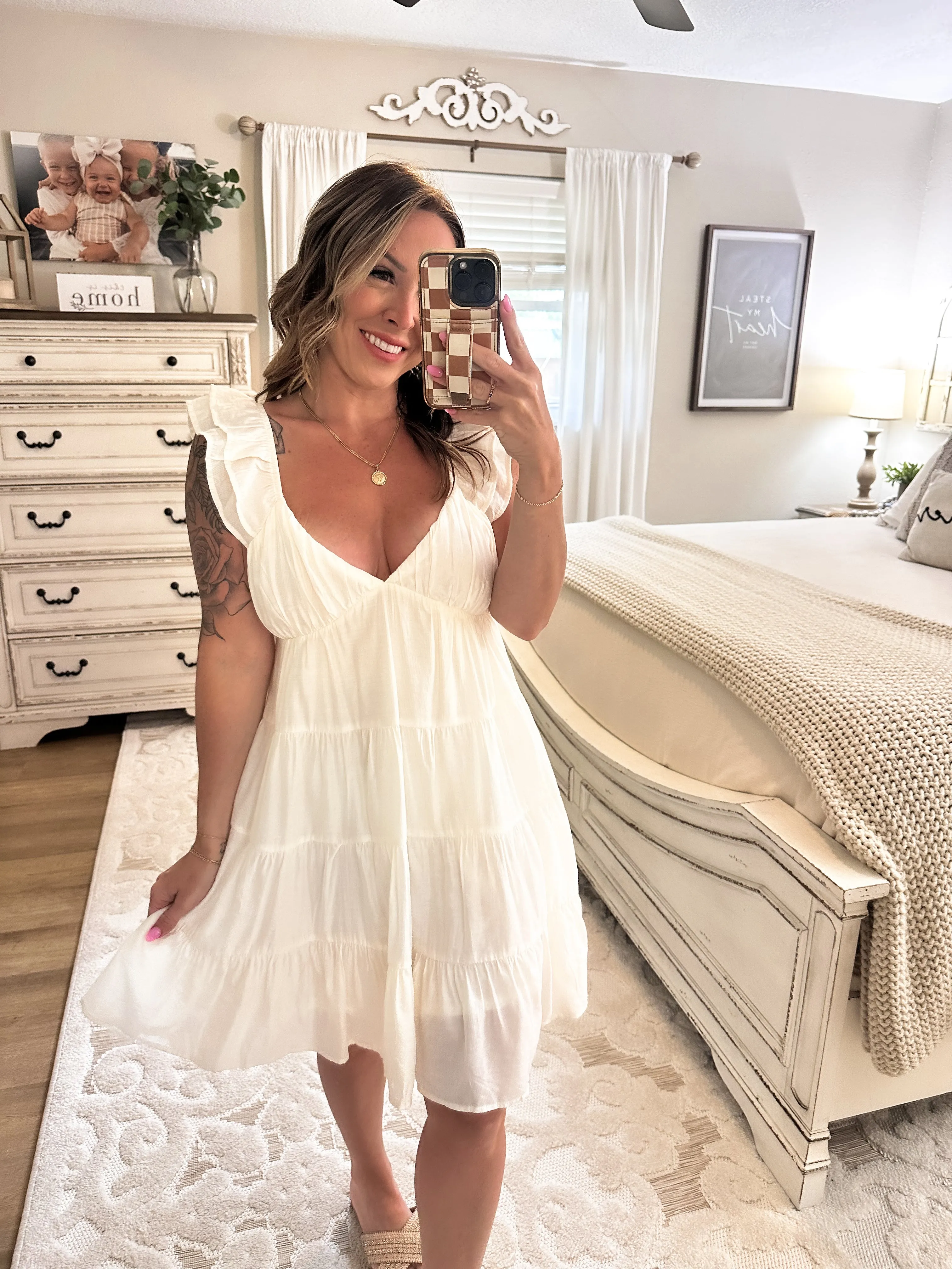 Good Graces Tiered Mini Dress - Ivory