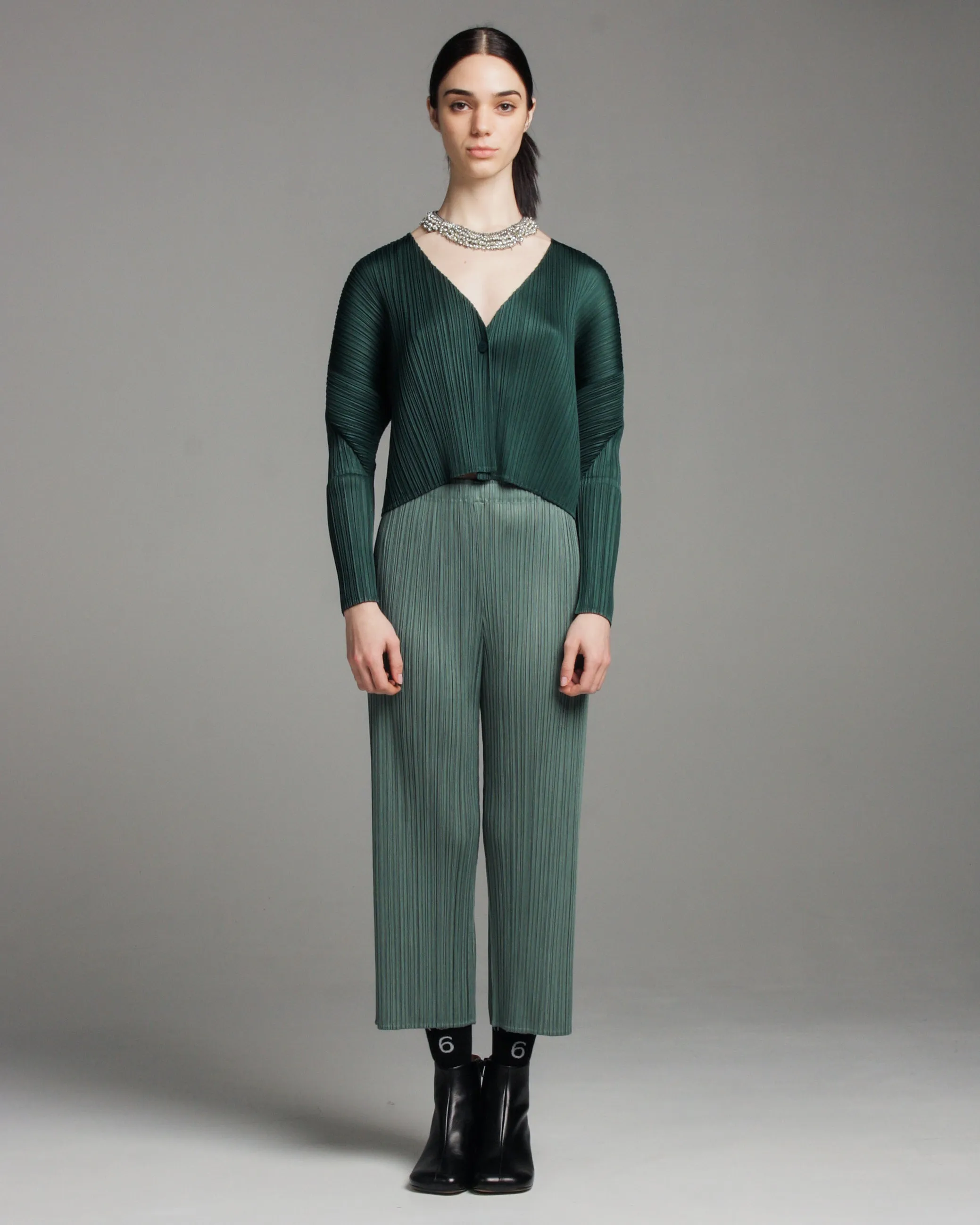Green Single Button Cardigan