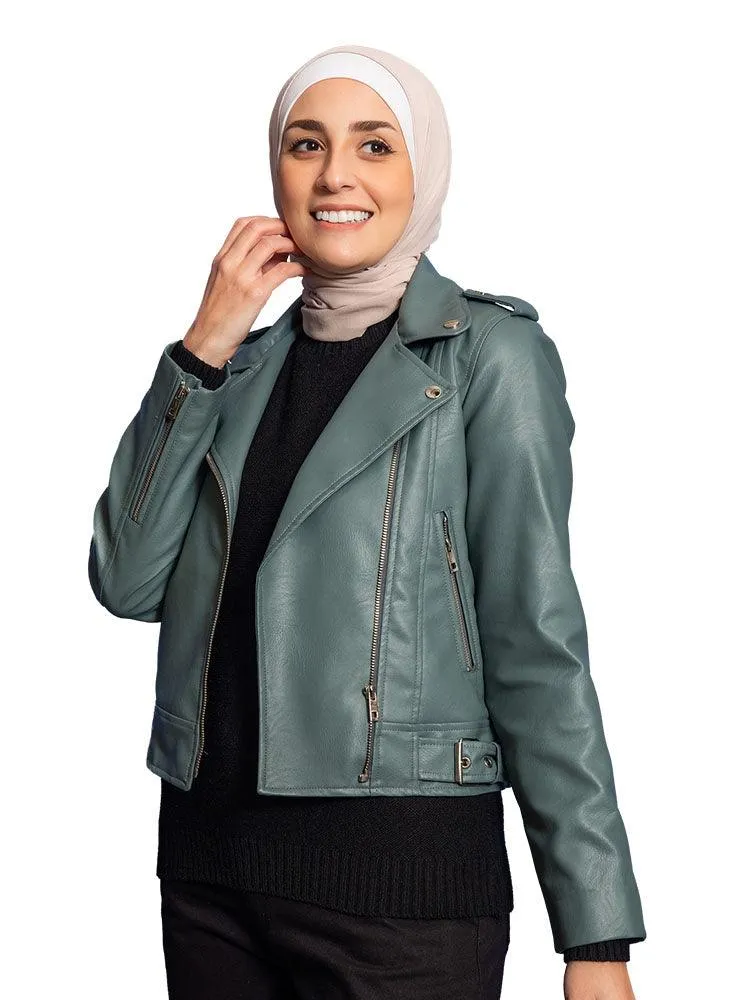Grey Leather Jacket