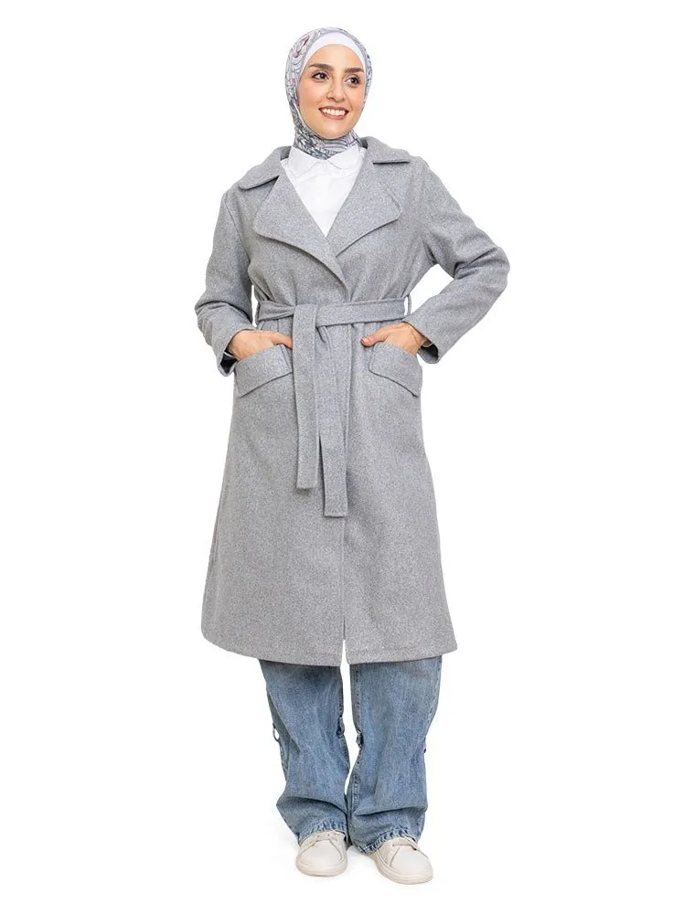 Grey Long Feather Jacket