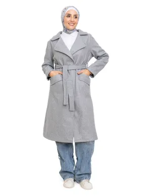 Grey Long Feather Jacket