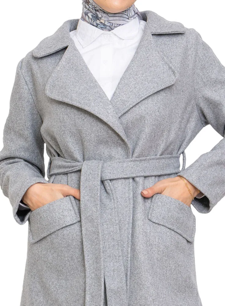 Grey Long Feather Jacket