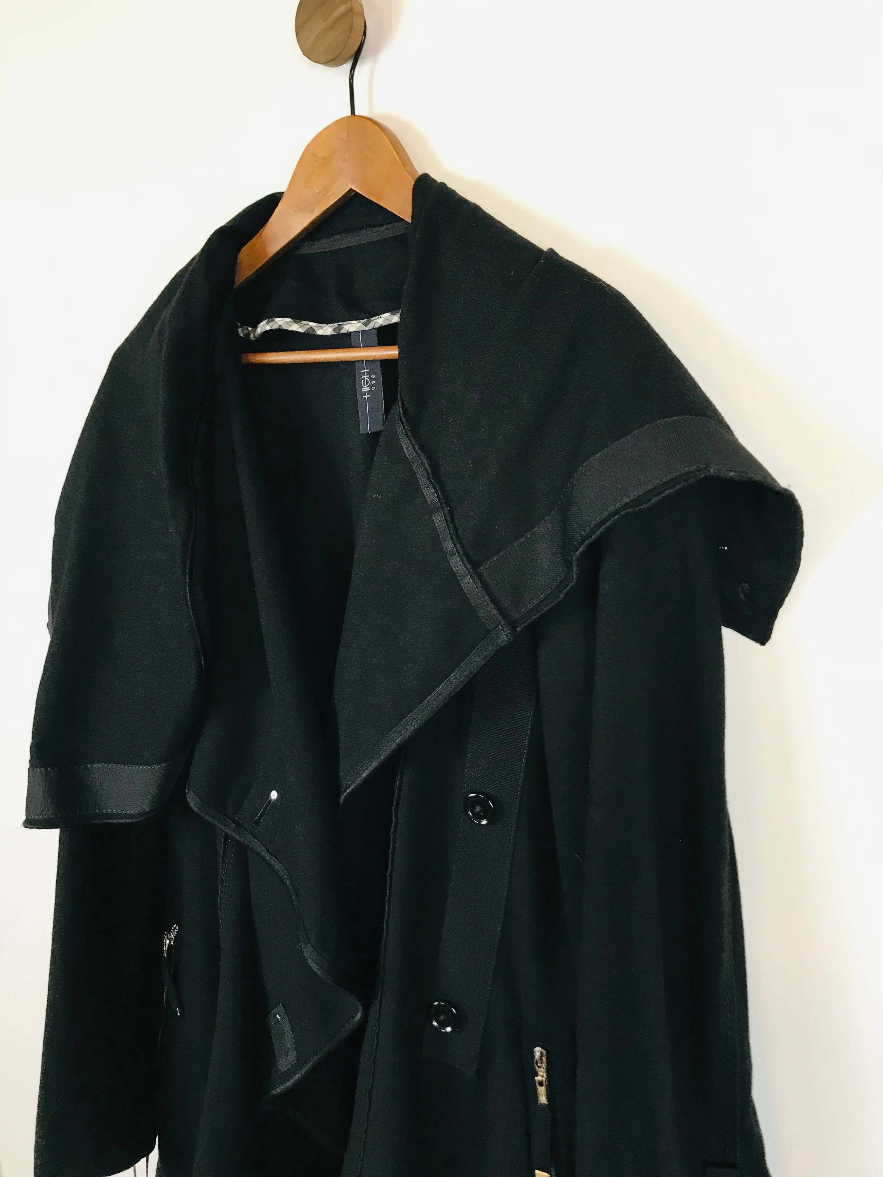 High Use Women's Wool Longline Overcoat | UK14 | Black