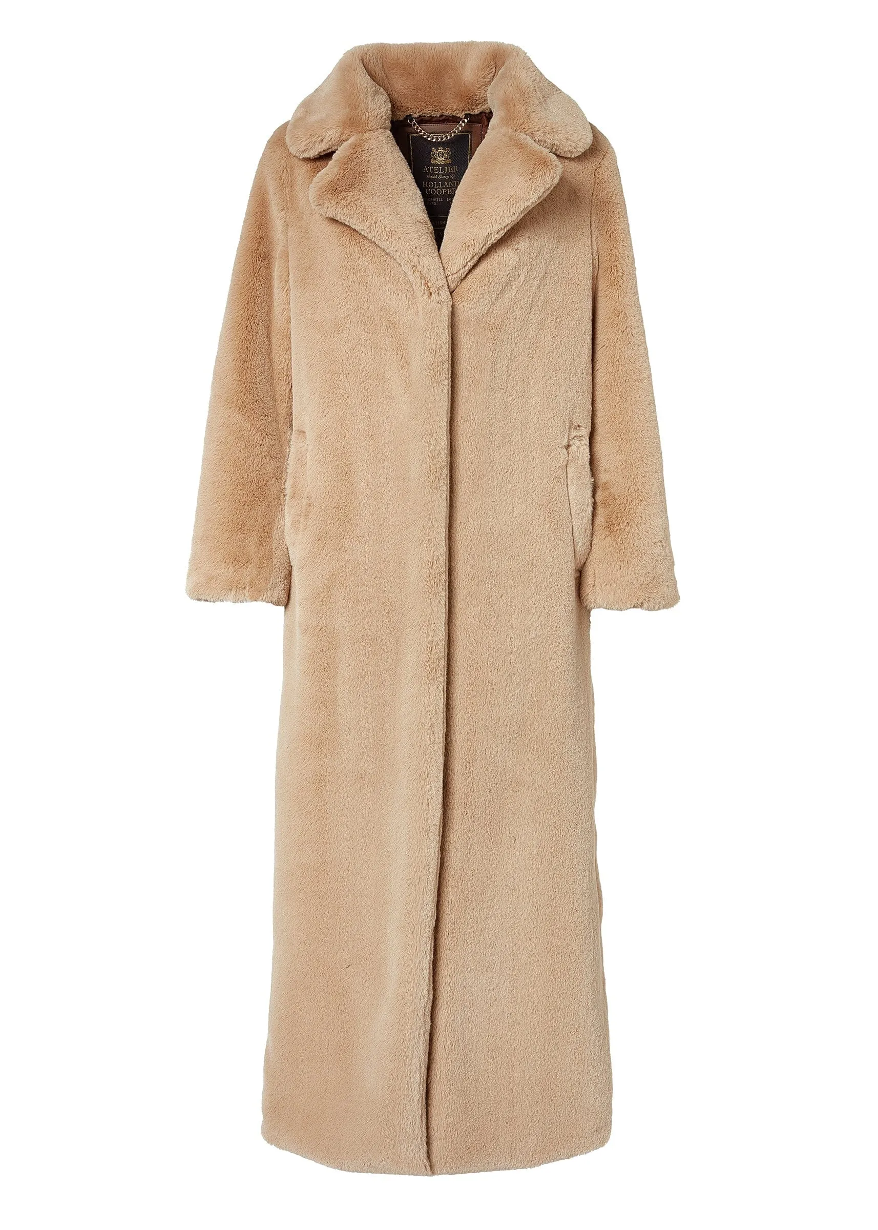 Holland Cooper Asygarth Faux Fur Coat in Beige