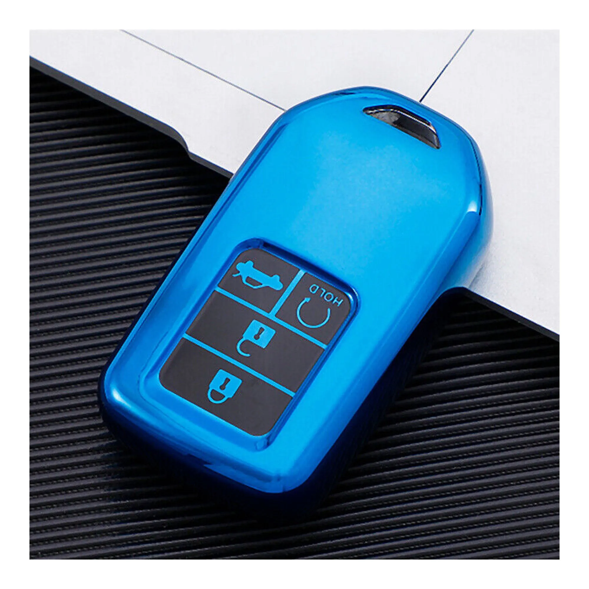 Honda Civic TPU Plastic Protection Key Cover Blue - Full Cover Remote Case Keyless Protector Jacket
