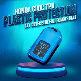 Honda Civic TPU Plastic Protection Key Cover Blue - Full Cover Remote Case Keyless Protector Jacket