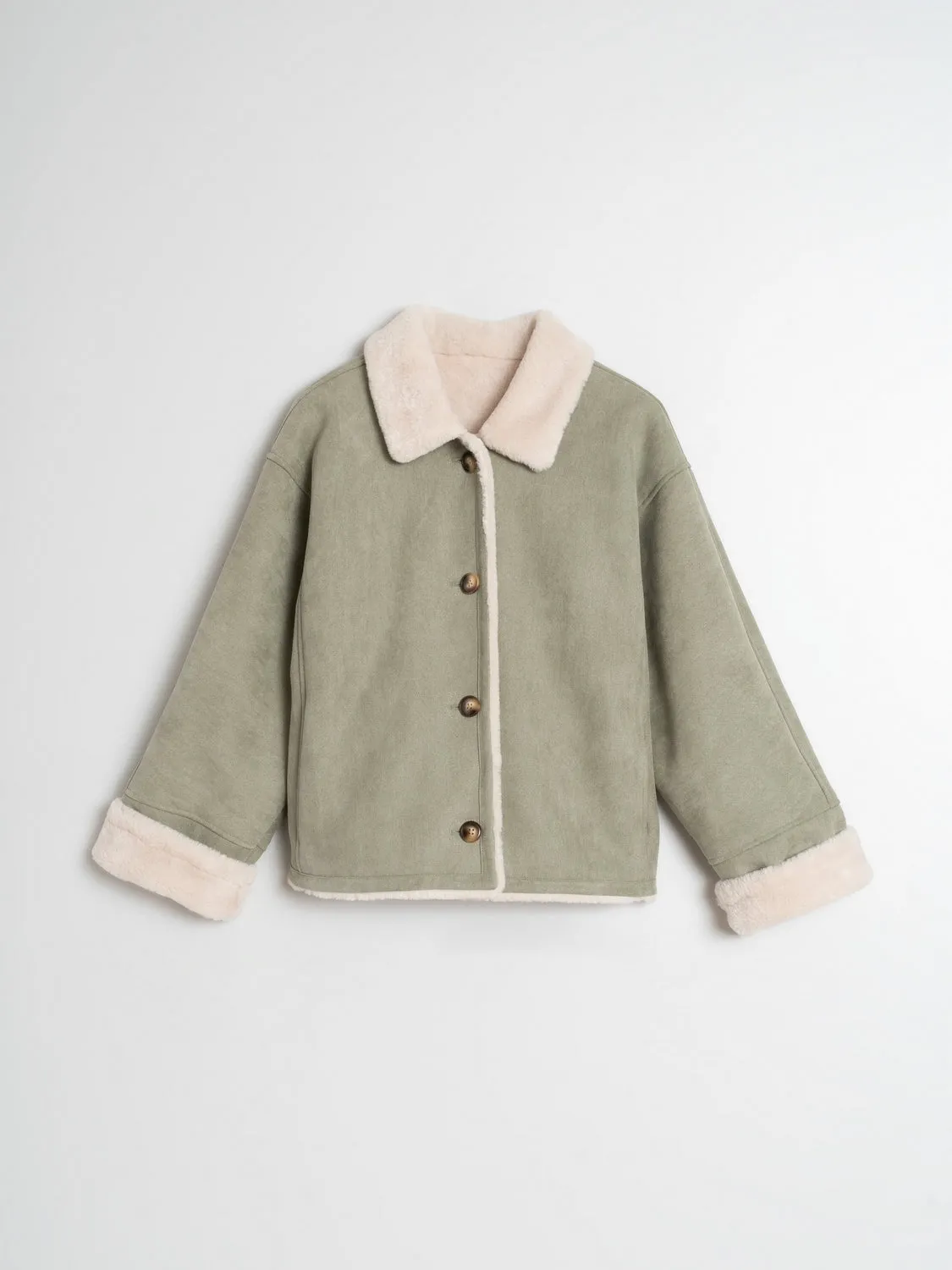 Indi & Cold Biker Shearling Jacket/ Agua