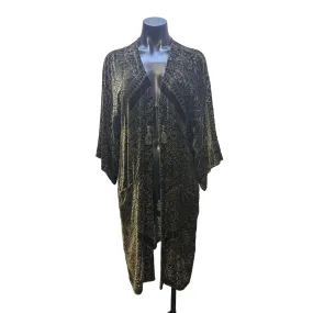 Jade By JW Vintage Bohemian Velvet Cardigan w/Tassels & Floral Pattern Size L