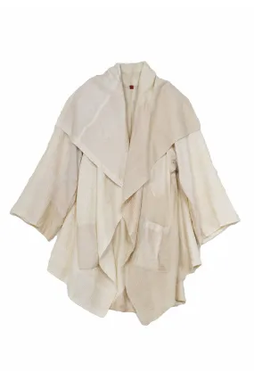 JAIPUR WHITE KANTHA CIRCULAR LONG JKT - jw2009-ivy -