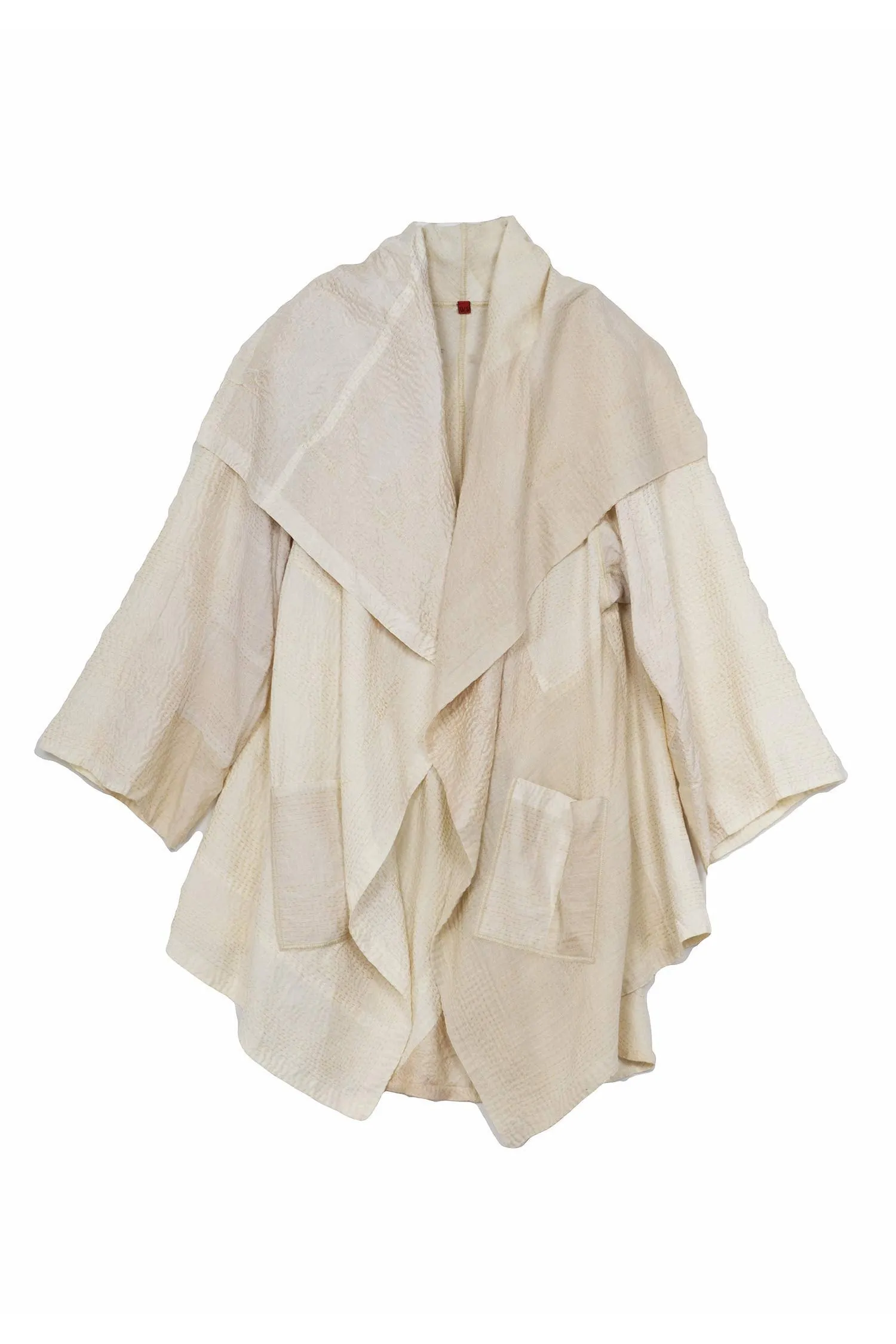 JAIPUR WHITE KANTHA CIRCULAR LONG JKT - jw2009-ivy -