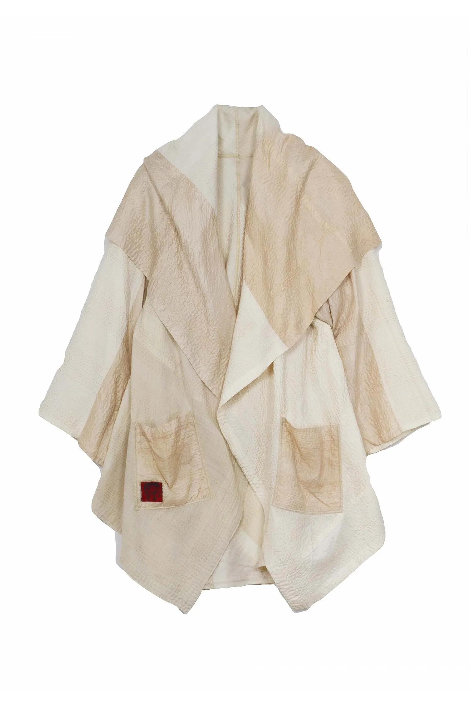 JAIPUR WHITE KANTHA CIRCULAR LONG JKT - jw2009-ivy -