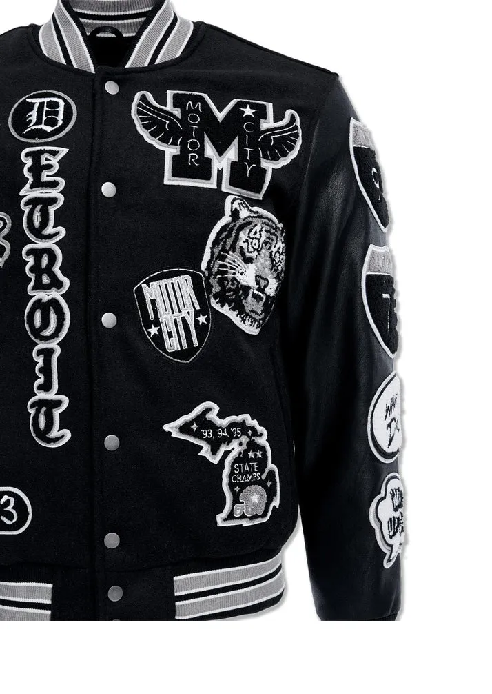 JORDAN CRAIG MOTOWN VARSITY JACKET (BLACK SHADOW)