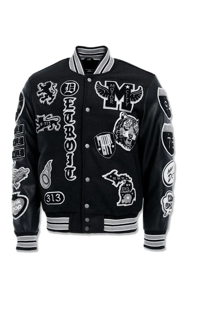 JORDAN CRAIG MOTOWN VARSITY JACKET (BLACK SHADOW)