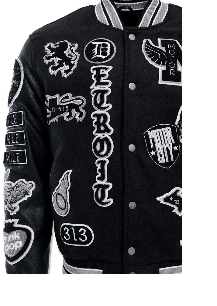 JORDAN CRAIG MOTOWN VARSITY JACKET (BLACK SHADOW)