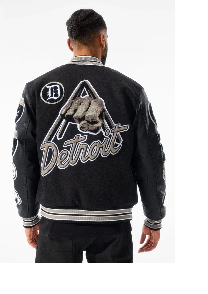 JORDAN CRAIG MOTOWN VARSITY JACKET (BLACK SHADOW)