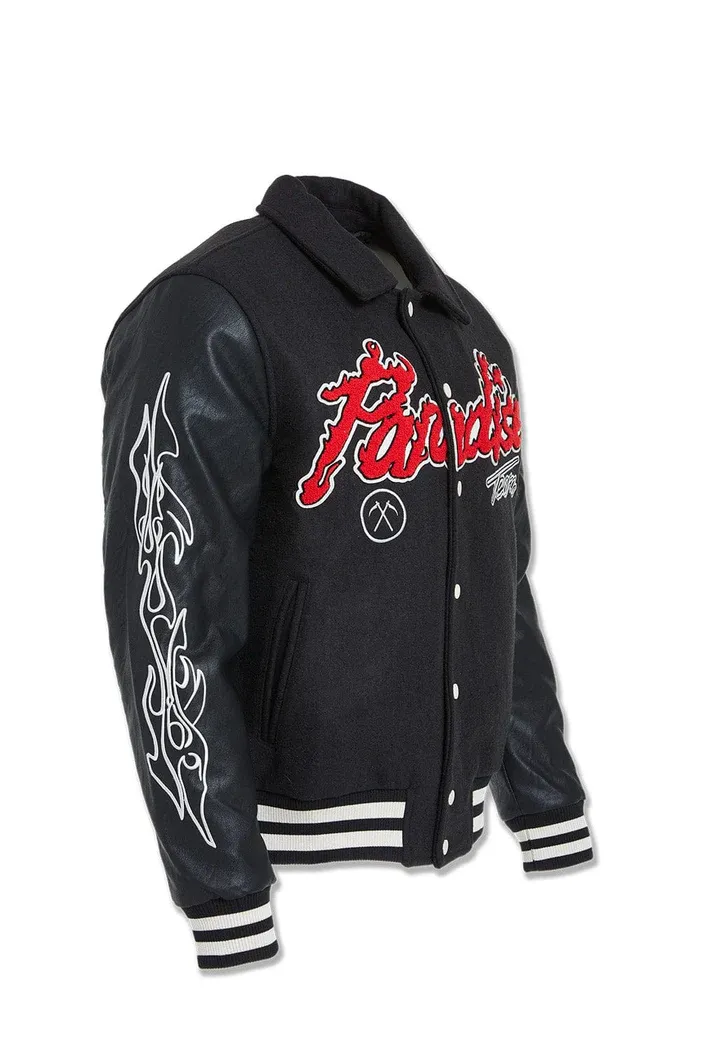 JORDAN CRAIG PARADISE TOUR VARSITY JACKET (BF STEAL) (BLACK)