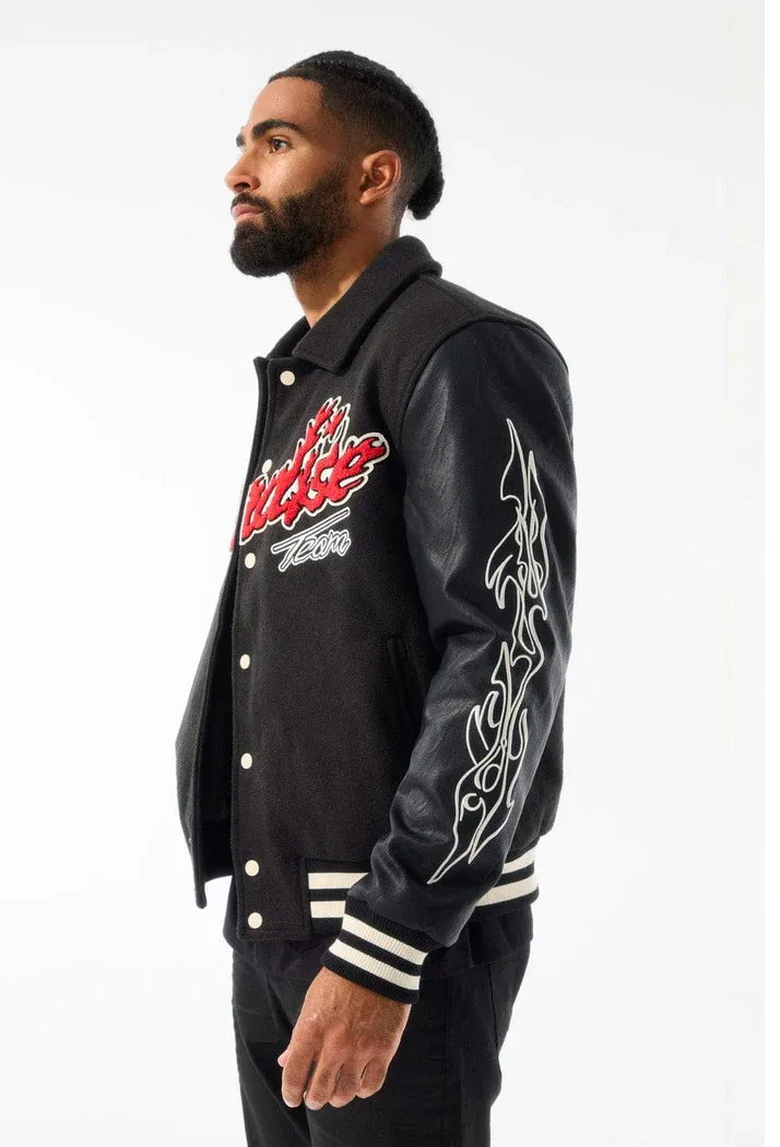 JORDAN CRAIG PARADISE TOUR VARSITY JACKET (BF STEAL) (BLACK)