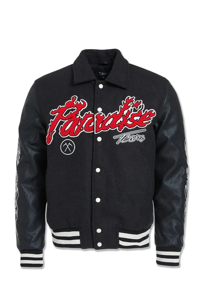 JORDAN CRAIG PARADISE TOUR VARSITY JACKET (BF STEAL) (BLACK)