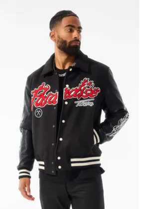 JORDAN CRAIG PARADISE TOUR VARSITY JACKET (BF STEAL) (BLACK)