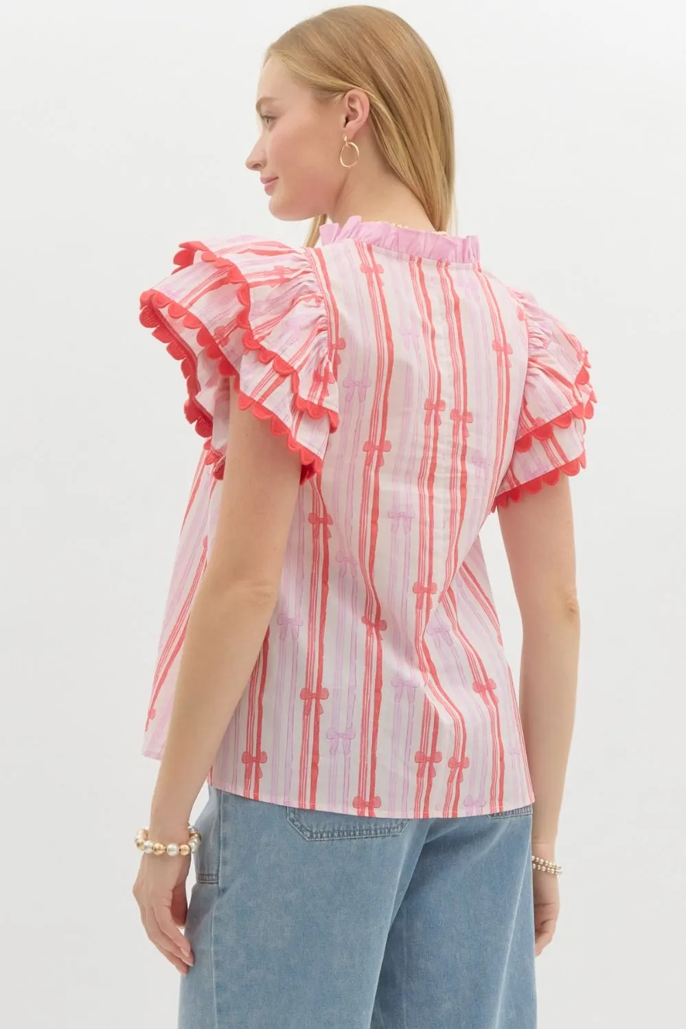 Keeping Up Bow Flutter Top