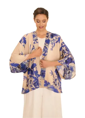 Kimono Jacket by Powder UK in China Blue Blooms