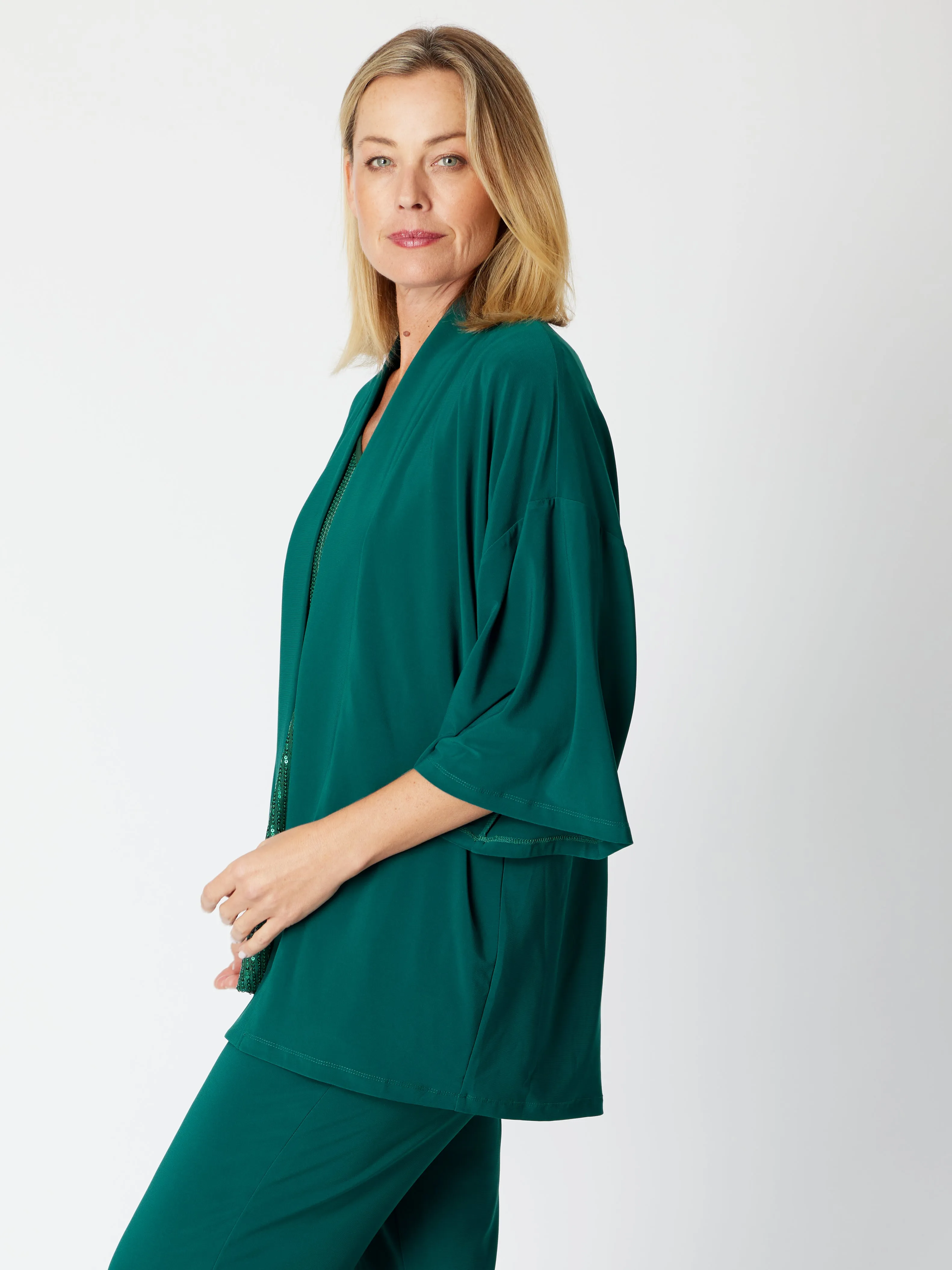 Kimono Jersey Jacket - Jade - 30565
